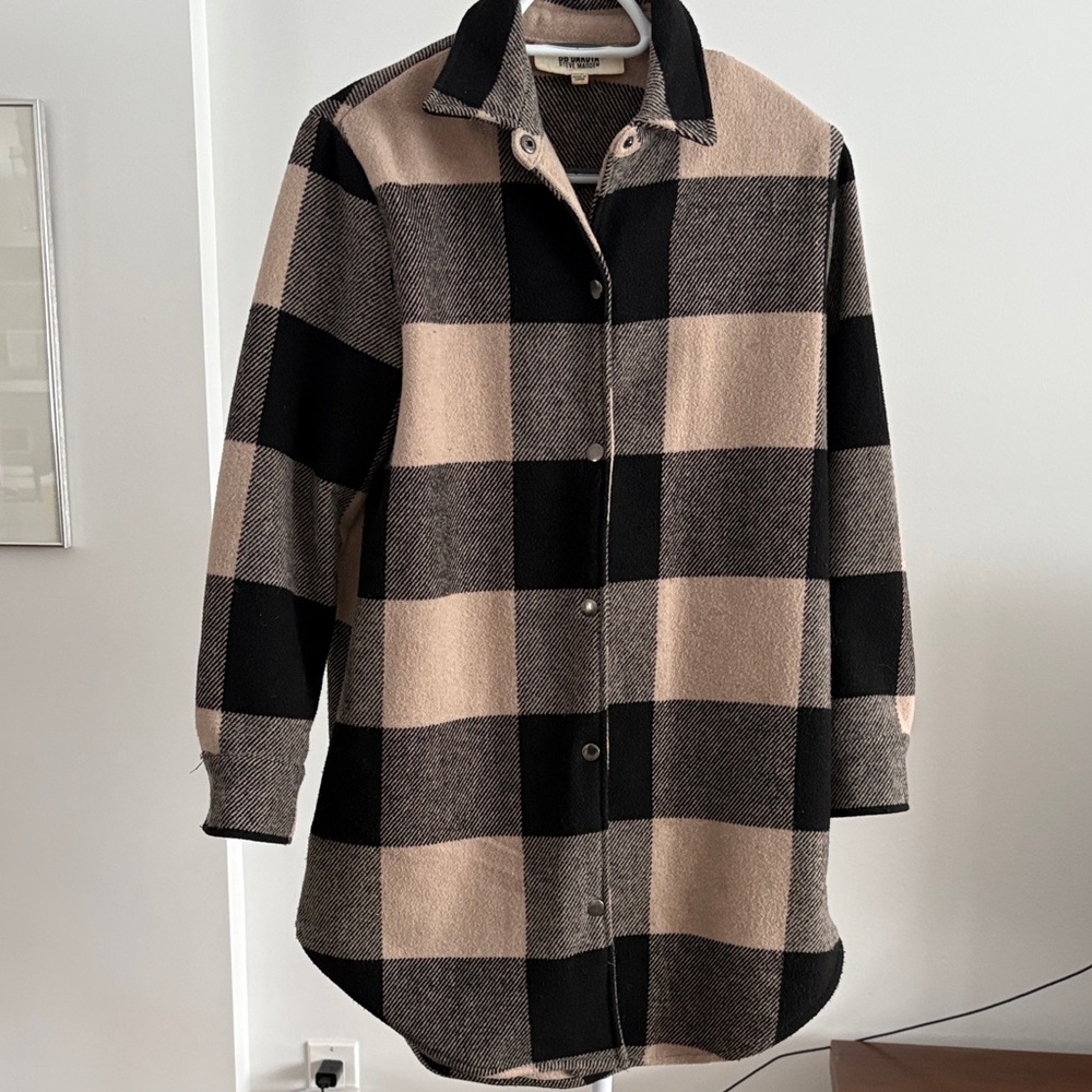 BB Dakota Black and Tan Plaid Jacket